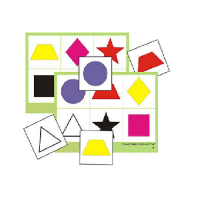 Лото "Цветное геометрическое" (8 планшета, 48 карточки, цветное, ламинированное) - «globural.ru» - Махачкала