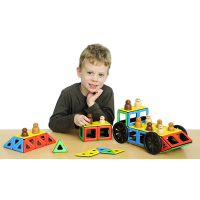 Набор Полидрон Магнитный "Конструируем транспорт" с дополнительным комплектом колес (Расширенный) - «globural.ru» - Махачкала