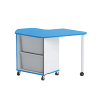 Стол детский правый Робик 002 (белый/синий) - «globural.ru» - Махачкала