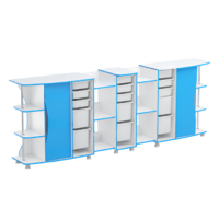 Модульные стеллажи Робик 001 (белый/синий) - «globural.ru» - Махачкала