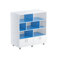 Шкаф-стеллаж (белый/синий) - «globural.ru» - Махачкала