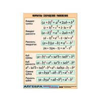 Таблица демонстрационная "Формулы сокращения умножения" (винил 70х100) - «globural.ru» - Махачкала