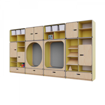 Детская стенка с местом для хранения и зонами отдыха из коллекции «НЕГА» (цвет желтый) - «globural.ru» - Махачкала