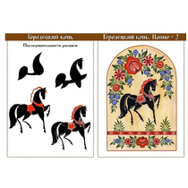 Комплект учебно-наглядного пособия для уроков рисования в школе и детском саду "Городецкая роспись" - «globural.ru» - Махачкала