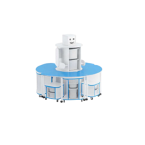 Модуль-стеллаж "Робот- Робик" (синий-белый) - «globural.ru» - Махачкала