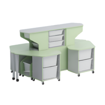 Модуль-стеллаж "Робот-Робик 002" (серый/фисташковый) - «globural.ru» - Махачкала