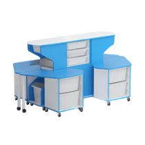 Модуль-стеллаж "Робот-Робик 002" (белый/синий) - «globural.ru» - Махачкала