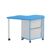 Стол детский левый Робик 002 (белый/синий) - «globural.ru» - Махачкала