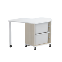 Стол детский левый Робик 002 (дуб молочный/белый) - «globural.ru» - Махачкала