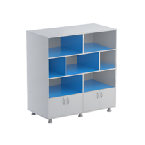 Шкаф-стеллаж (серый/синий) - «globural.ru» - Махачкала