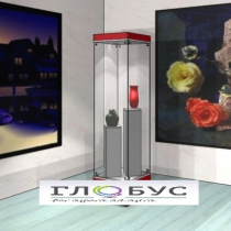 Витрина музейная квадратная с фризом с двумя пьедесталами - «globural.ru» - Махачкала