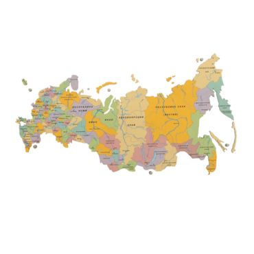 Административная карта России из дерева на стену "Родина моя" 900×511×30мм - «globural.ru» - Махачкала